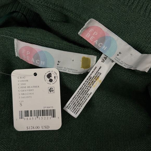 Free People Beach Solar Sweater Set Womens Small Cardigan Pant Lounge Pine Green - Picture 2 of 16